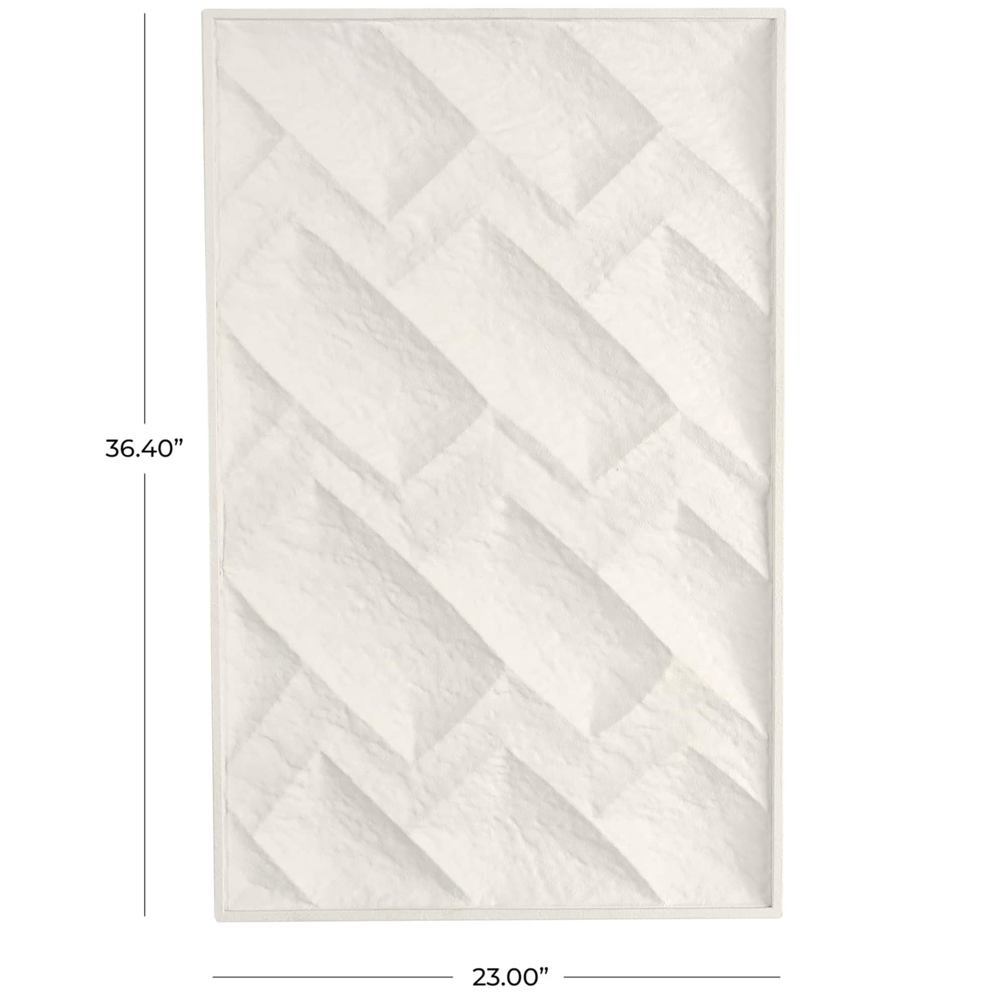 White metal geometric dimensional wall décor